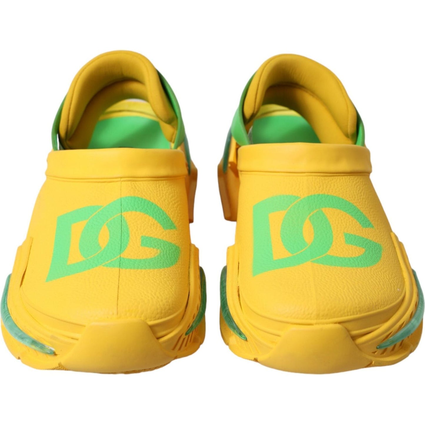 Dolce & Gabbana Yellow Green Rubber Clogs Men Slippers Men Shoes MV5360-44