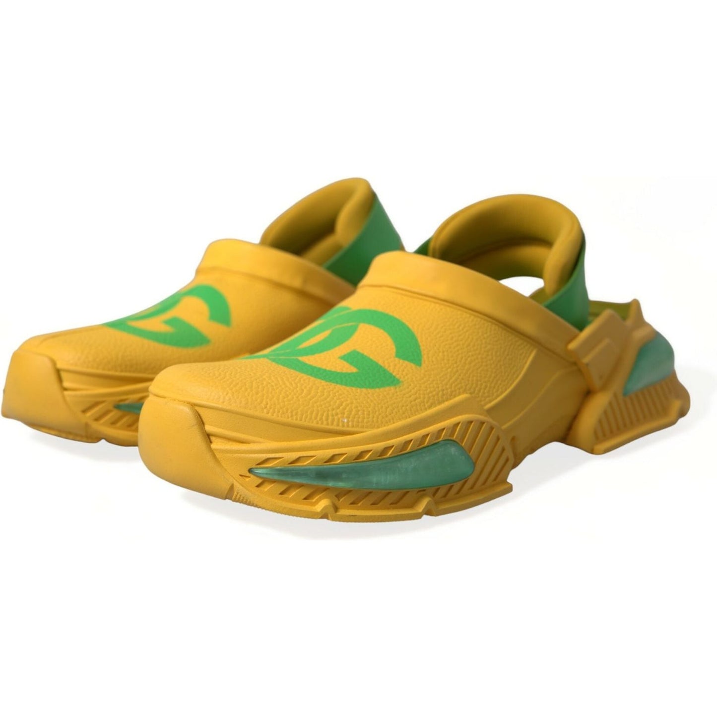 Dolce & Gabbana Yellow Green Rubber Clogs Men Slippers Men Shoes MV5360-44