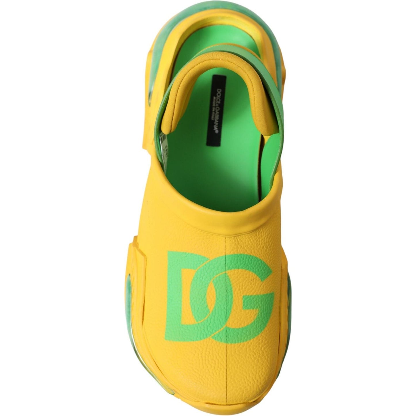 Dolce & Gabbana Yellow Green Rubber Clogs Men Slippers Men Shoes