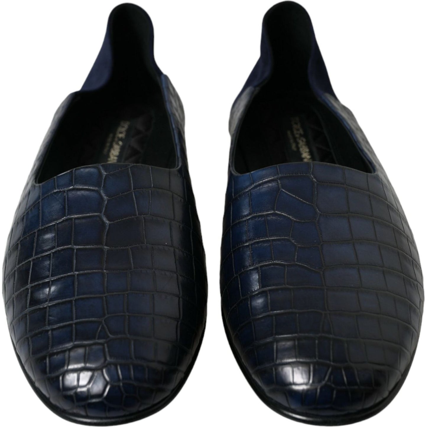 Dolce & Gabbana Blue Crocodile Leather Loafers Slip On Shoes MV5355-45