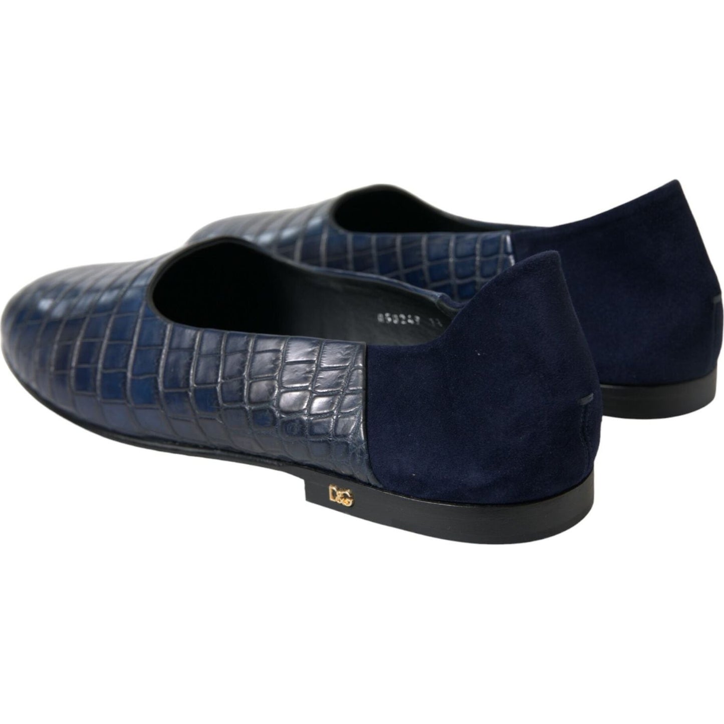 Dolce & Gabbana Blue Crocodile Leather Loafers Slip On Shoes MV5355-45