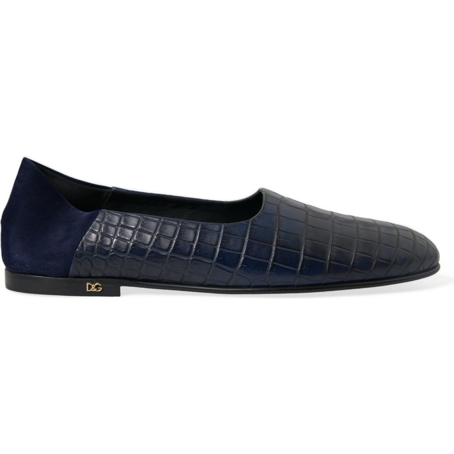 Dolce & Gabbana Blue Crocodile Leather Loafers Slip On Shoes MV5355-45