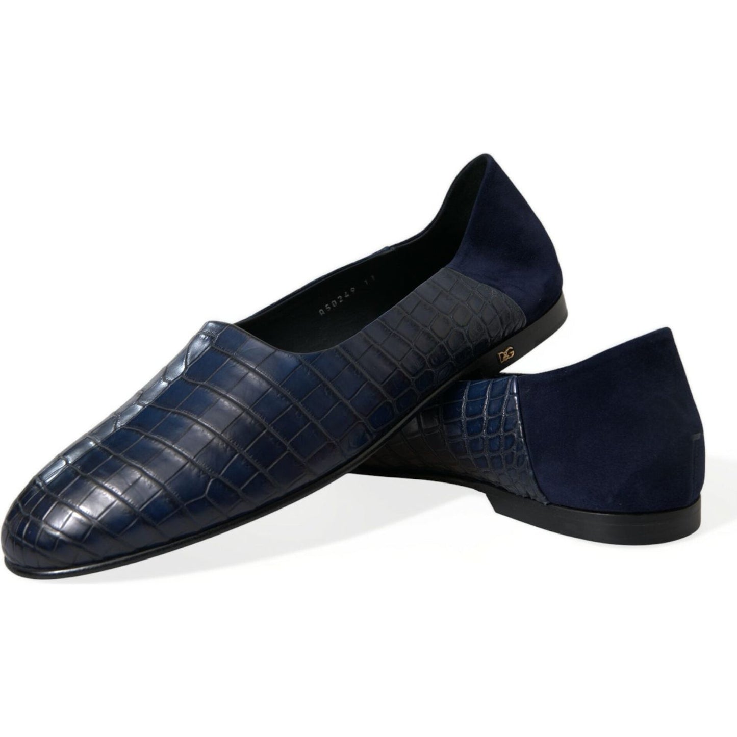Dolce & Gabbana Blue Crocodile Leather Loafers Slip On Shoes MV5355-45
