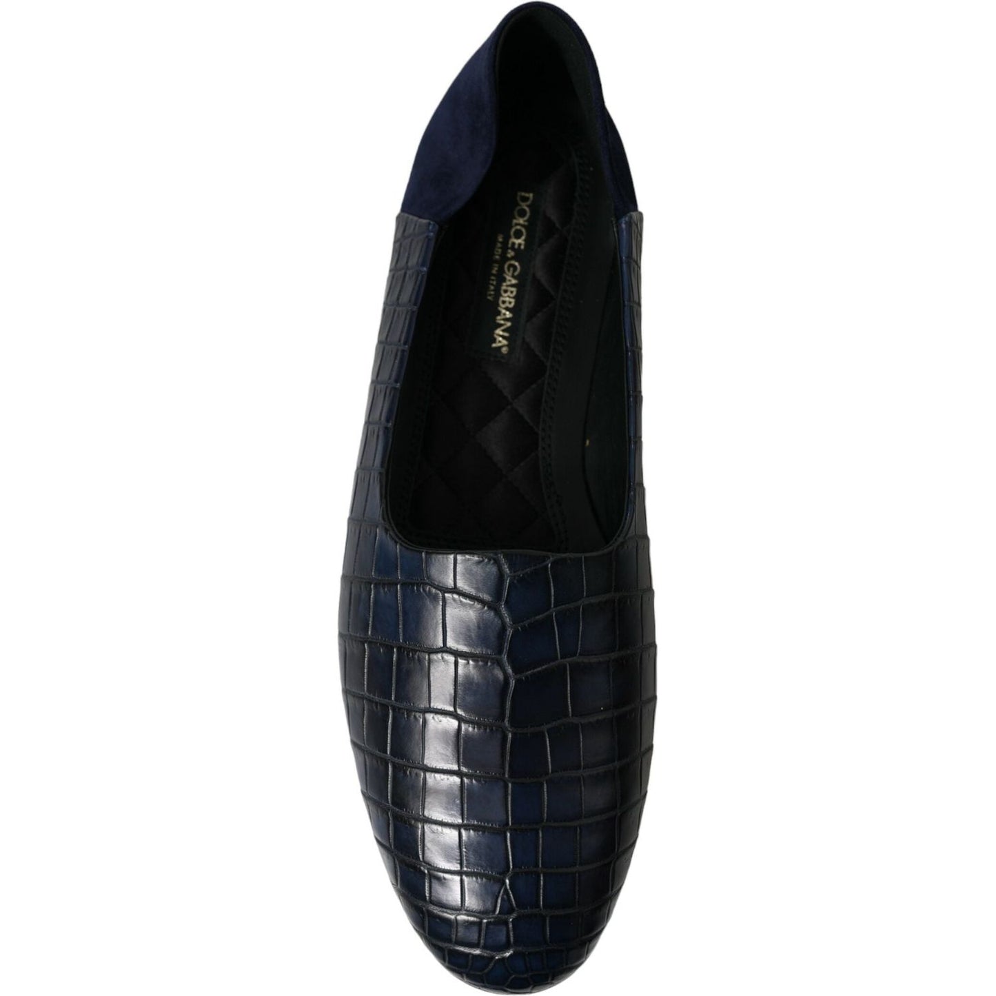 Dolce & Gabbana Blue Crocodile Leather Loafers Slip On Shoes MV5355-45