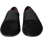 Dolce & Gabbana Black RUNWAY Velour AMALFI Loafers Shoes MV5402-41
