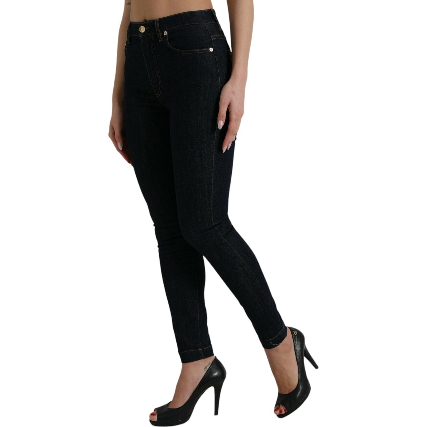 Dolce & Gabbana Blue Cotton Stretch Denim Skinny Jeans PAN75096-40