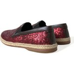 Dolce & Gabbana Red Sequined Loafers Slippers Men Shoes MV5429-44