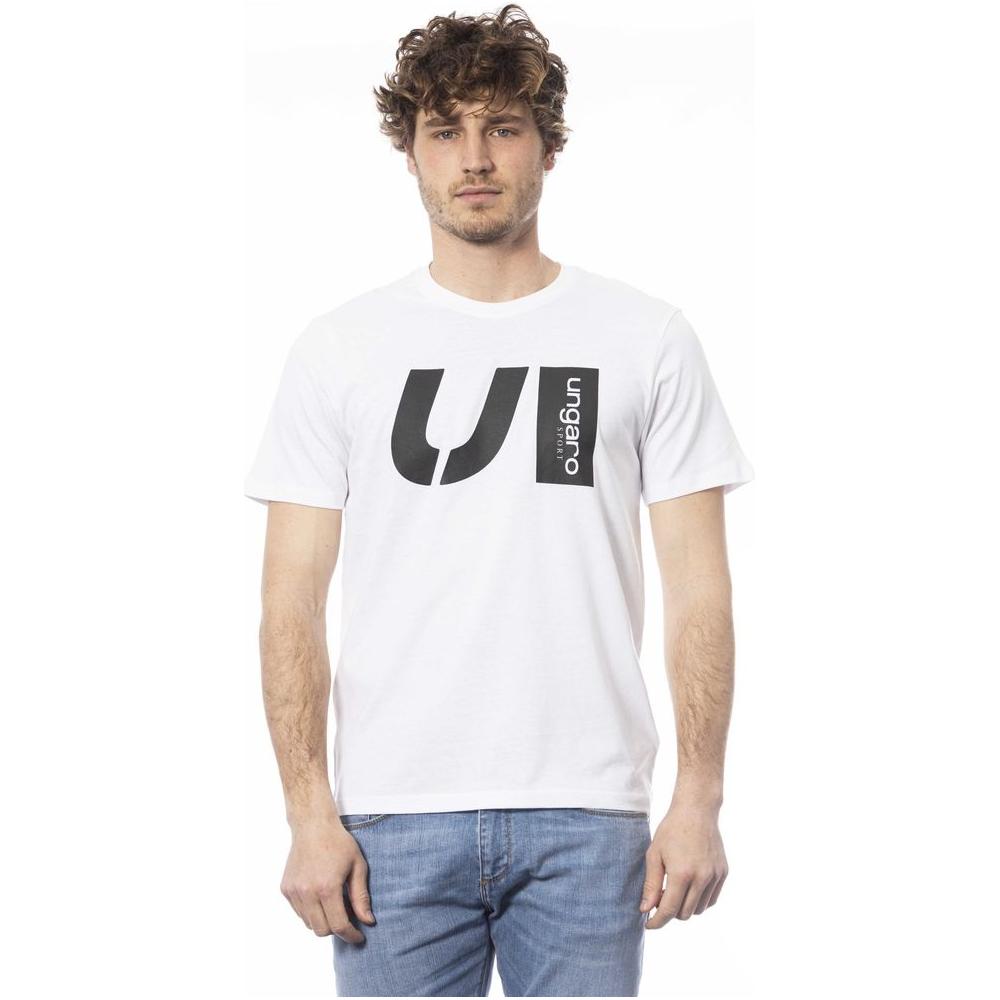 Ungaro Sport White Cotton Men T-Shirt UN-24072-M