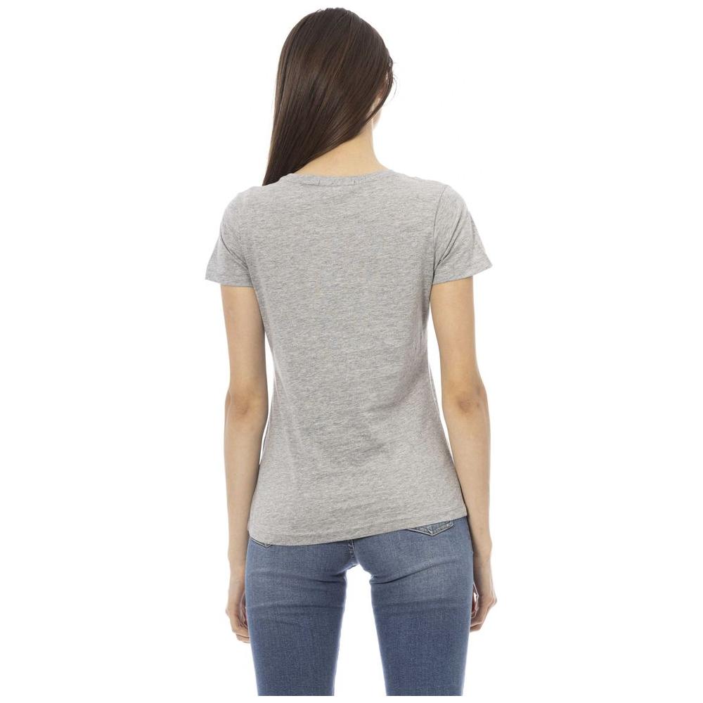 Trussardi Action Gray Cotton Women T-Shirt TR-24165-XS