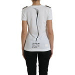 Dolce & Gabbana White Black Roses Crewneck Cotton T-shirt TSH84524-38