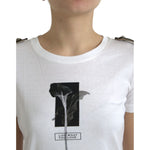 Dolce & Gabbana White Black Roses Crewneck Cotton T-shirt TSH84524-38