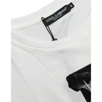 Dolce & Gabbana White Black Roses Crewneck Cotton T-shirt TSH84524-38