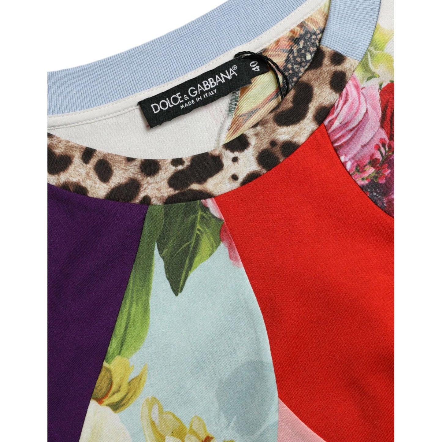 Dolce & Gabbana Multicolor Patchwork Cotton Silk Blouse Top TSH84534-44