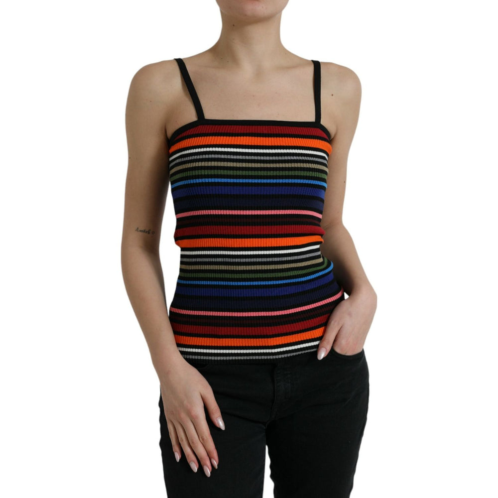 Dolce & Gabbana Multicolor Stripes Spaghetti Strap Tank Top TSH84802-40