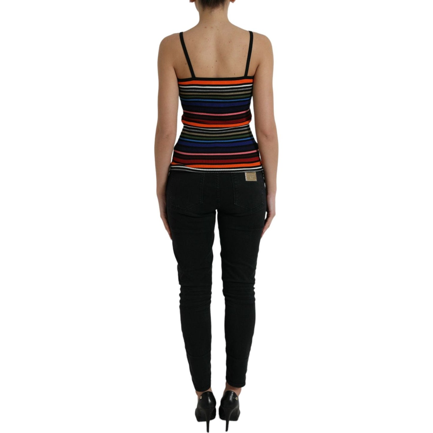 Dolce & Gabbana Multicolor Stripes Spaghetti Strap Tank Top TSH84802-40