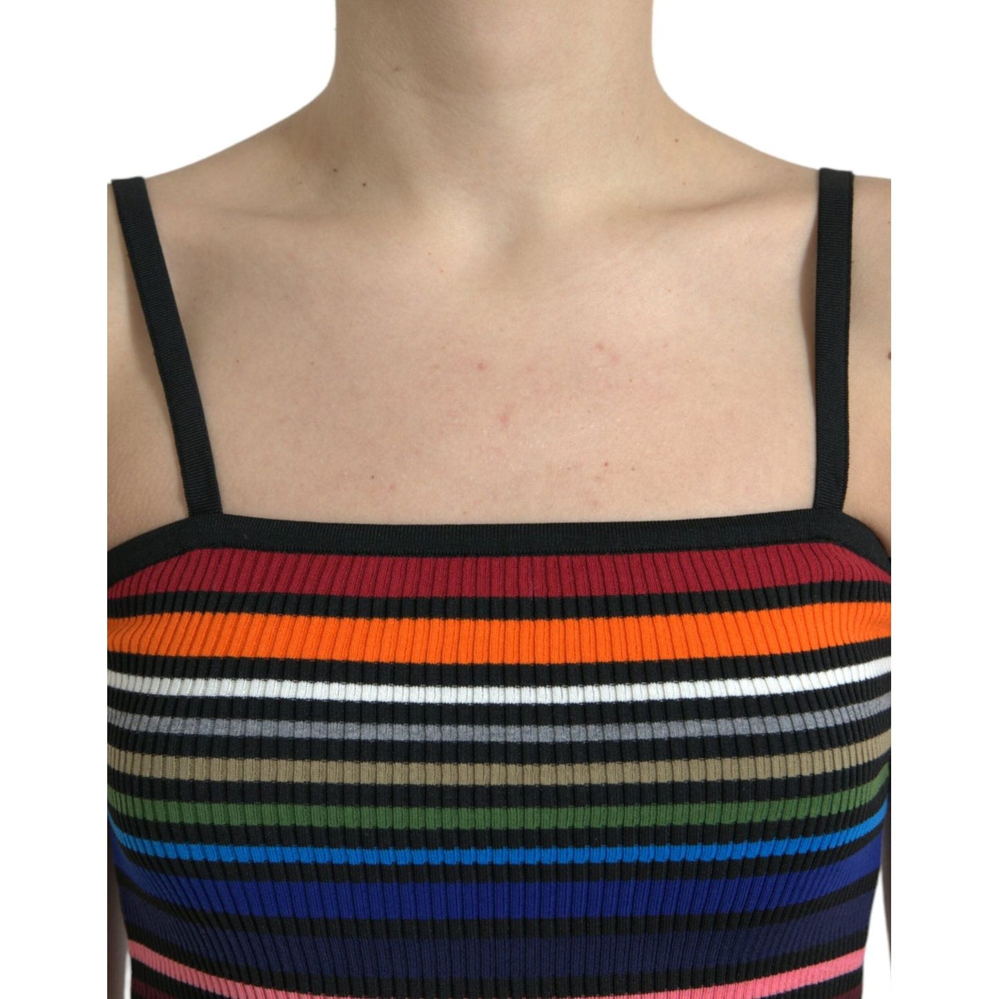 Dolce & Gabbana Multicolor Stripes Spaghetti Strap Tank Top TSH84802-40