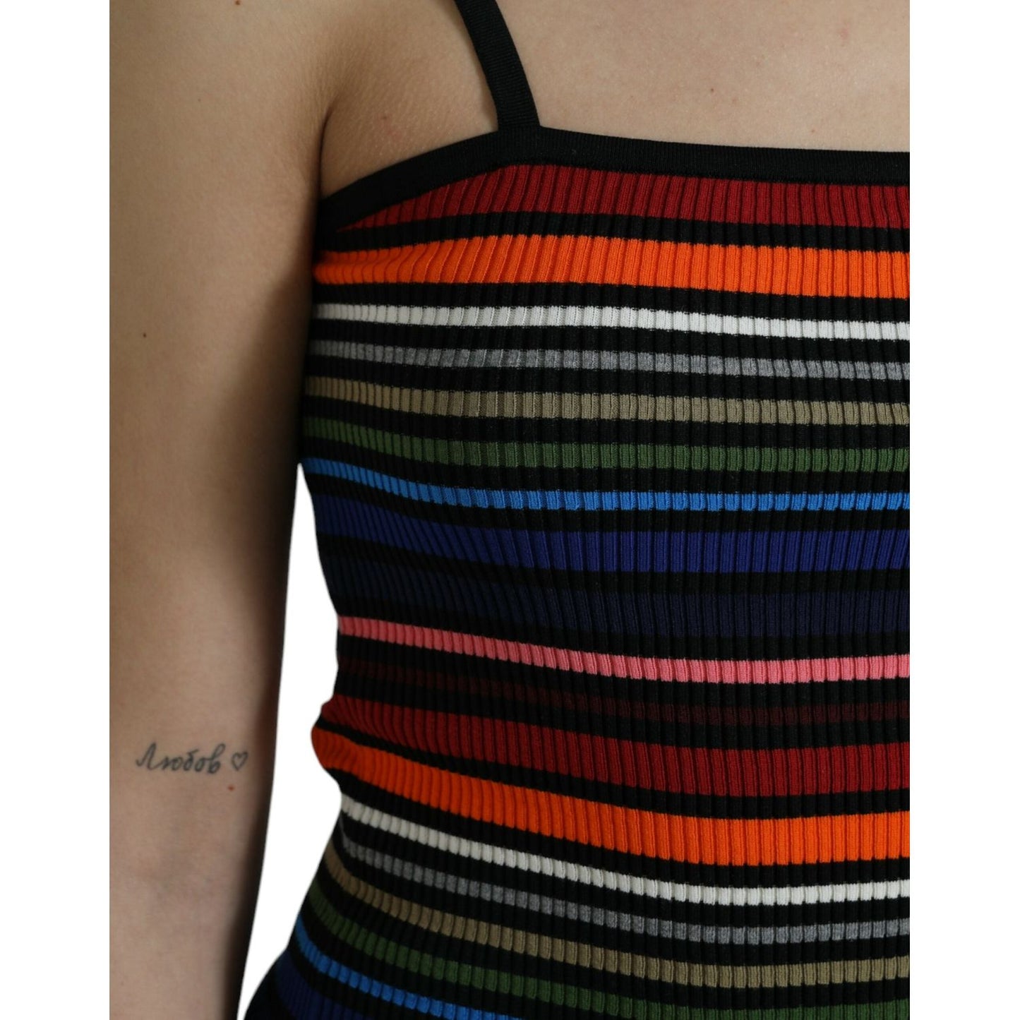 Dolce & Gabbana Multicolor Stripes Spaghetti Strap Tank Top TSH84802-40