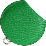 Dolce & Gabbana Green Calfskin Leather Round Logo Hand Mirror Holder SMY101353