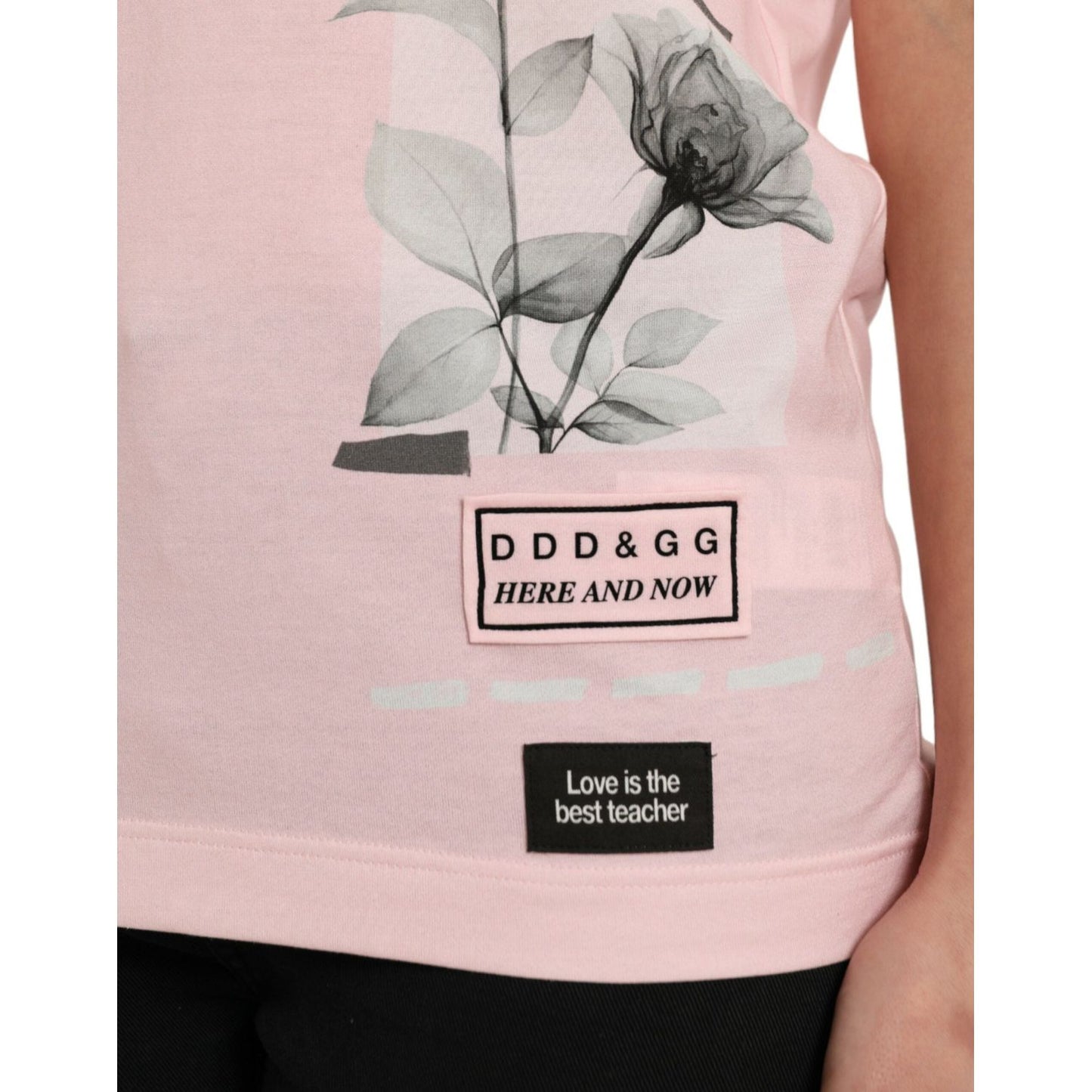 Dolce & Gabbana Pink Floral Print Cotton Short Sleeves T-shirt TSH851993-40