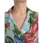Dolce & Gabbana Blue Floral Wide Leg Wrap Jumpsuit Dress DR281150-36