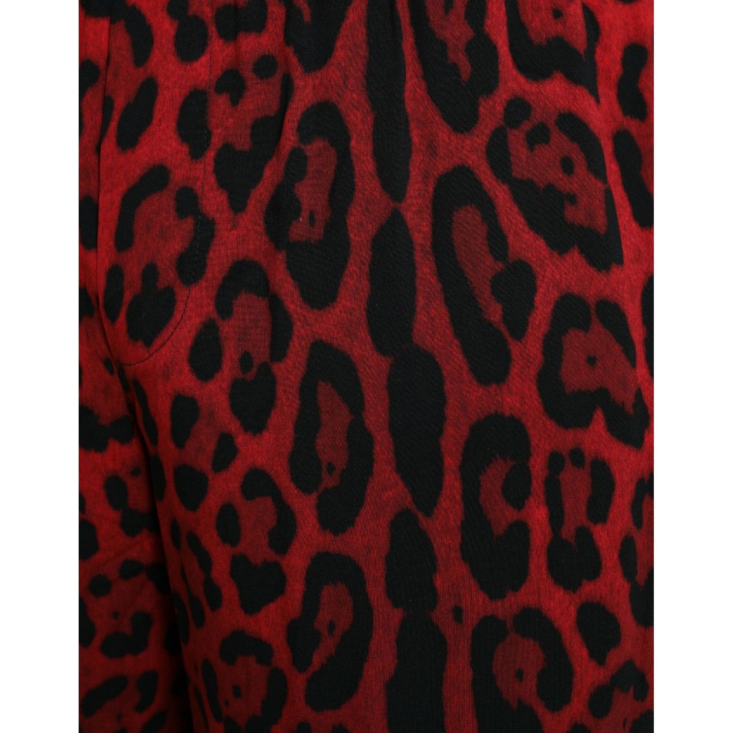 Dolce & Gabbana Red Leopard Print Viscose Bermuda Shorts PAN75018-46