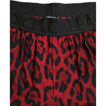 Dolce & Gabbana Red Leopard Print Viscose Bermuda Shorts PAN75018-46