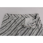 Dolce & Gabbana Elegant Striped Cotton-Linen Shorts Dolce & Gabbana Dark Gray