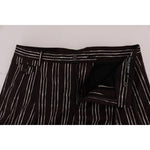 Dolce & Gabbana Bordeaux Striped Cotton Knee High Shorts Dolce & Gabbana Black