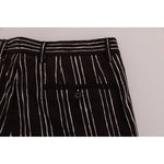 Dolce & Gabbana Bordeaux Striped Cotton Knee High Shorts Dolce & Gabbana Black