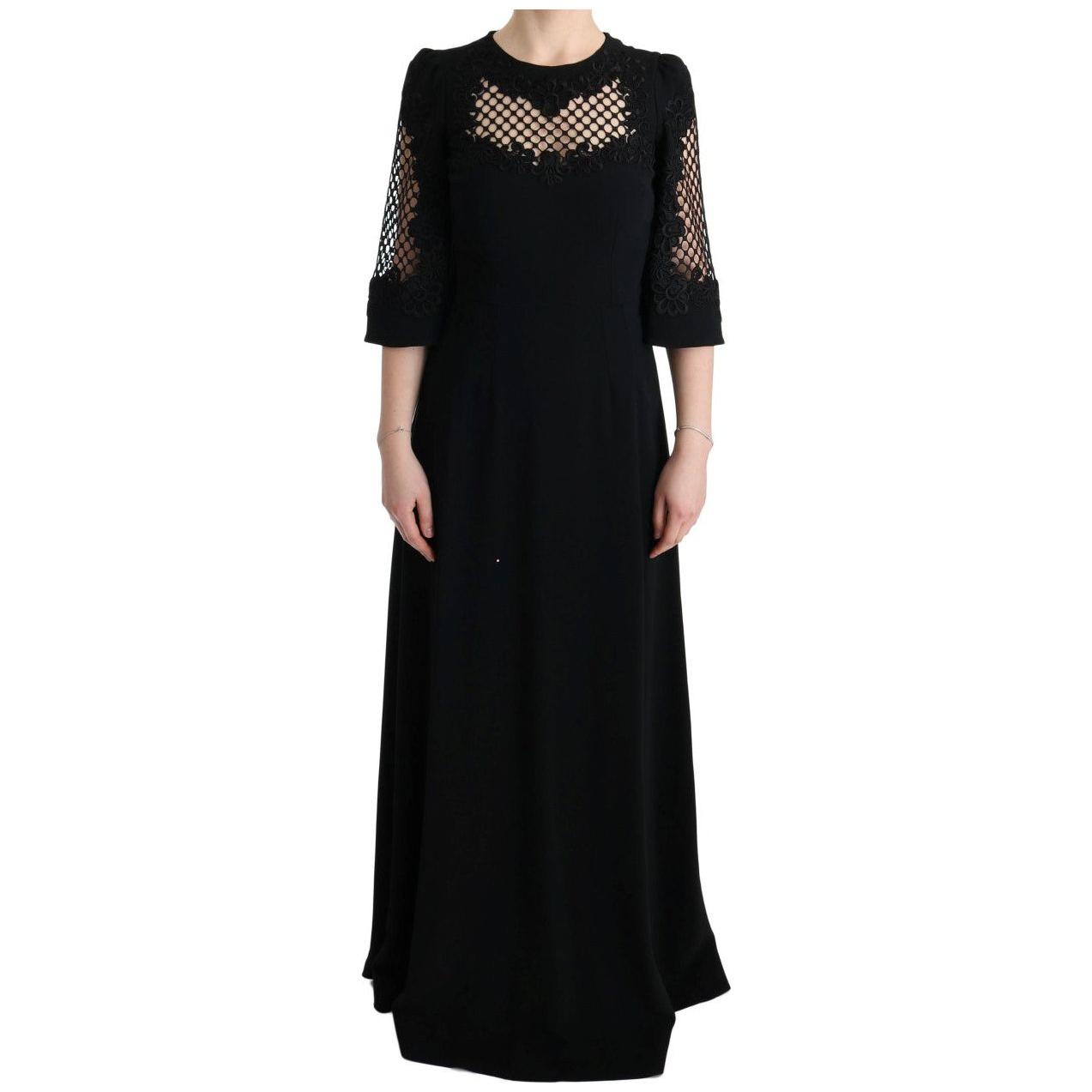 Dolce & Gabbana Black Stretch Shift Long Maxi Dress SIG60573-1