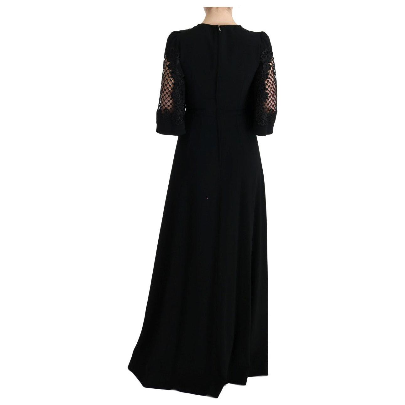 Dolce & Gabbana Black Stretch Shift Long Maxi Dress SIG60573-1