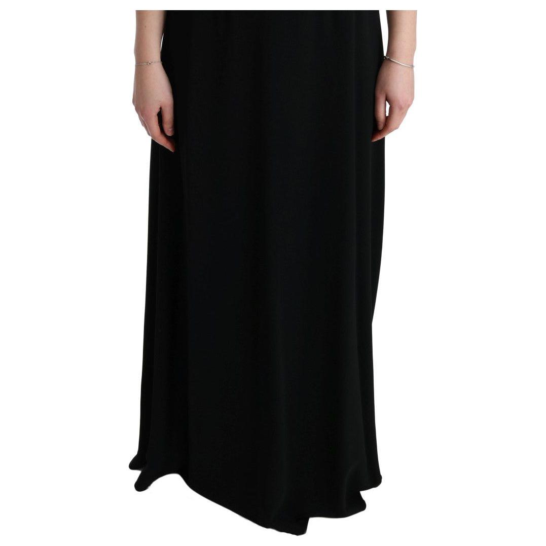 Dolce & Gabbana Black Stretch Shift Long Maxi Dress SIG60573-1