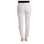 Ermanno Scervino Chic White Slim Fit Cotton Trousers Ermanno Scervino Light Gray