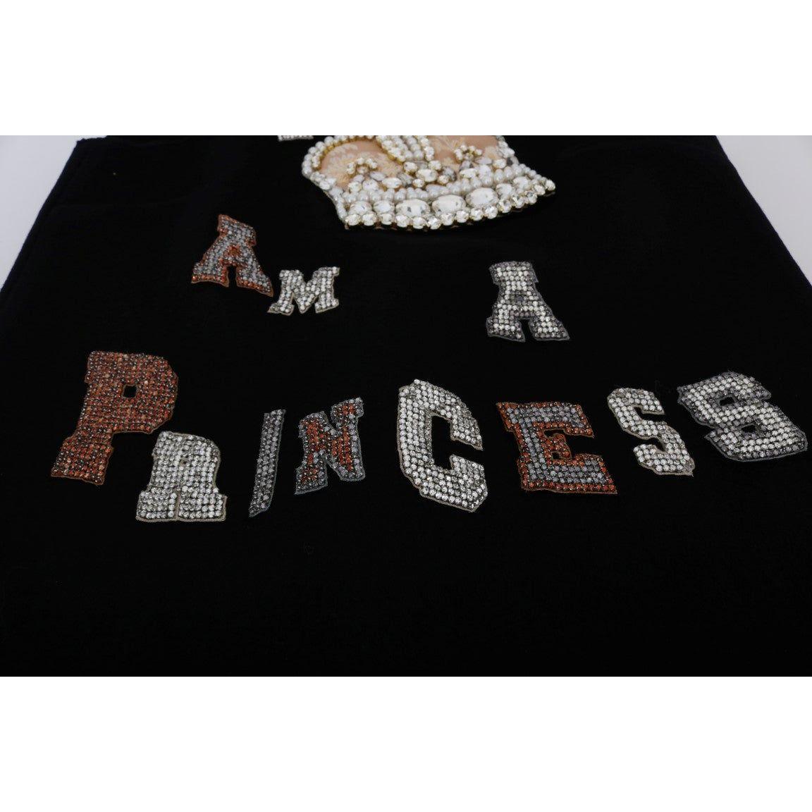 Dolce & Gabbana Black I AM A PRINCESS Crystal Shift Dress DR1053-7