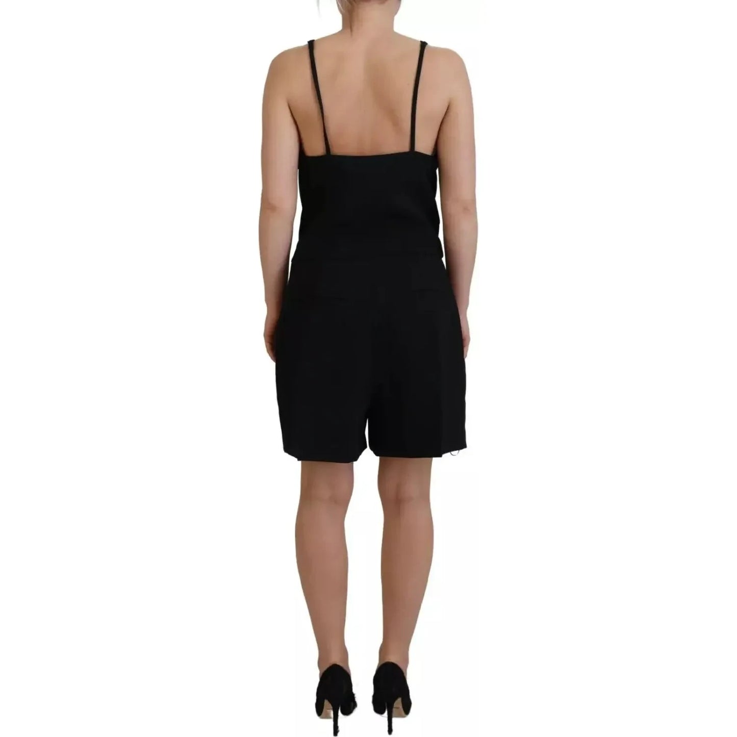 Dsquared² Black Embellished Sleeveless V-neck Jumpsuit Dress DR28909-38