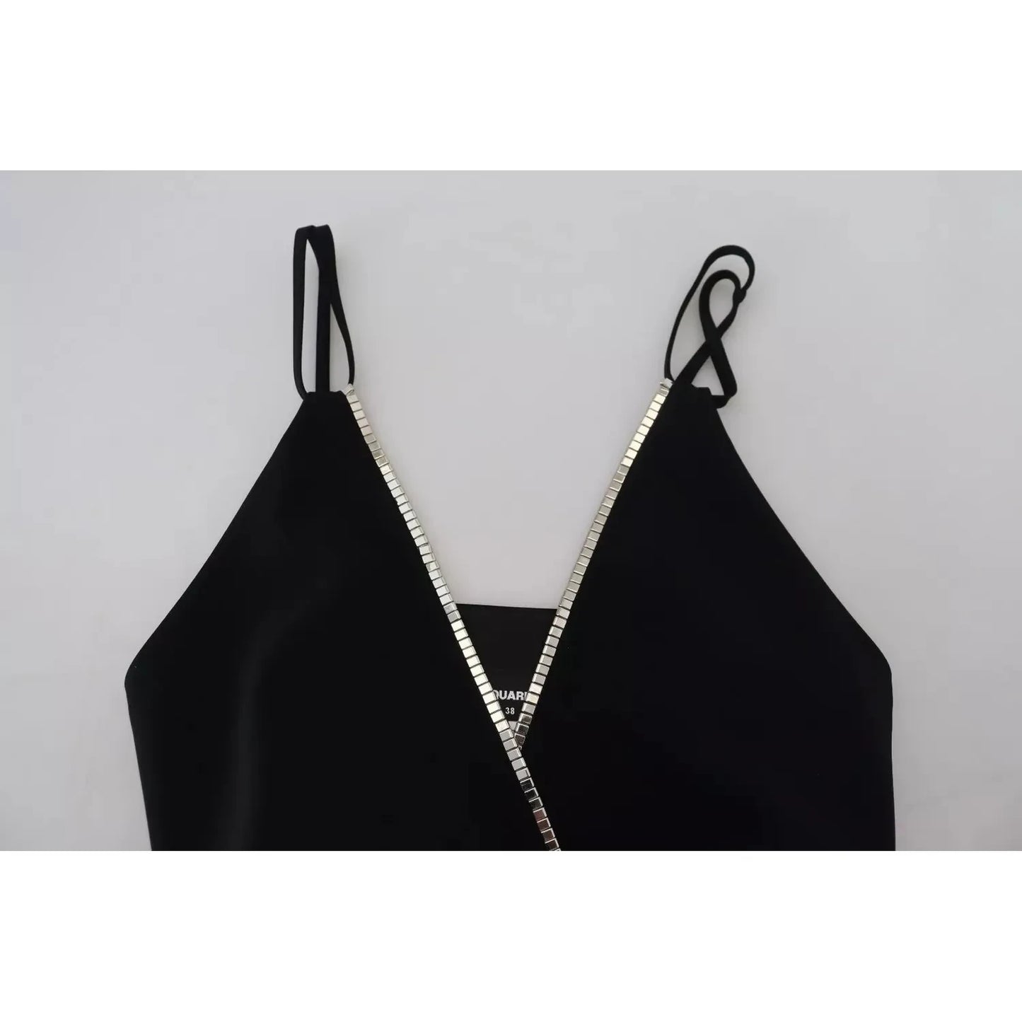 Dsquared² Black Embellished Sleeveless V-neck Jumpsuit Dress DR28909-38