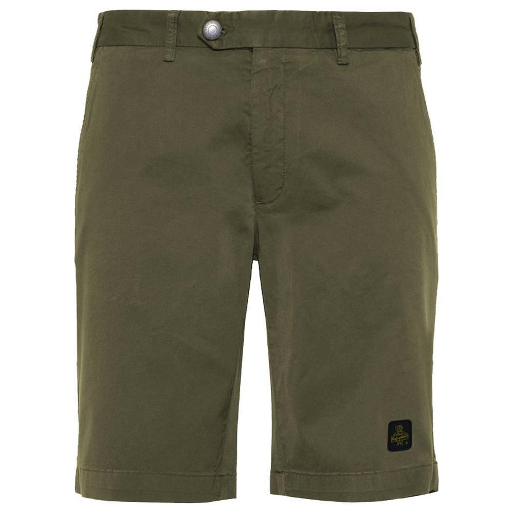 Refrigiwear Elegant Beige Bermuda Shorts with Logo Patch RE-12675-W33