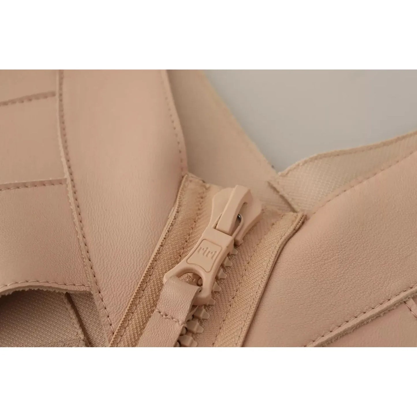 Dsquared² Beige Leather Open Shoulder Sheath Mini Dress 295403198452 -42