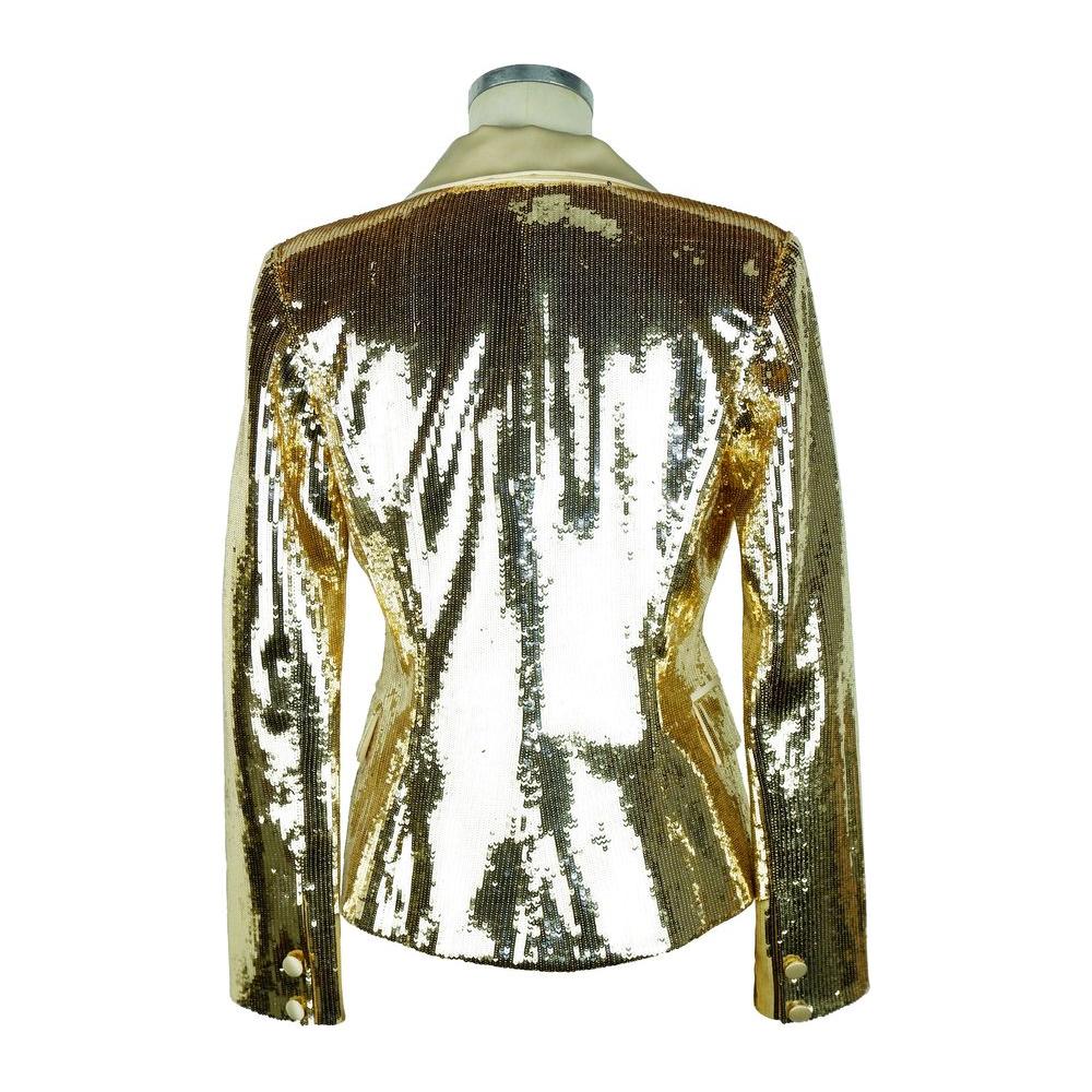 Elisabetta Franchi Chic Sequined Double-Breasted Yellow Jacket EL-8360-IT38|XS