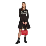 Love Moschino Chic Embossed Logo Cotton Blend Dress LO-10231-IT46 | L