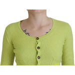 Dsquared² Yellow Green Cashmere Long Sleeves Cropped Sweater TSH83421-38