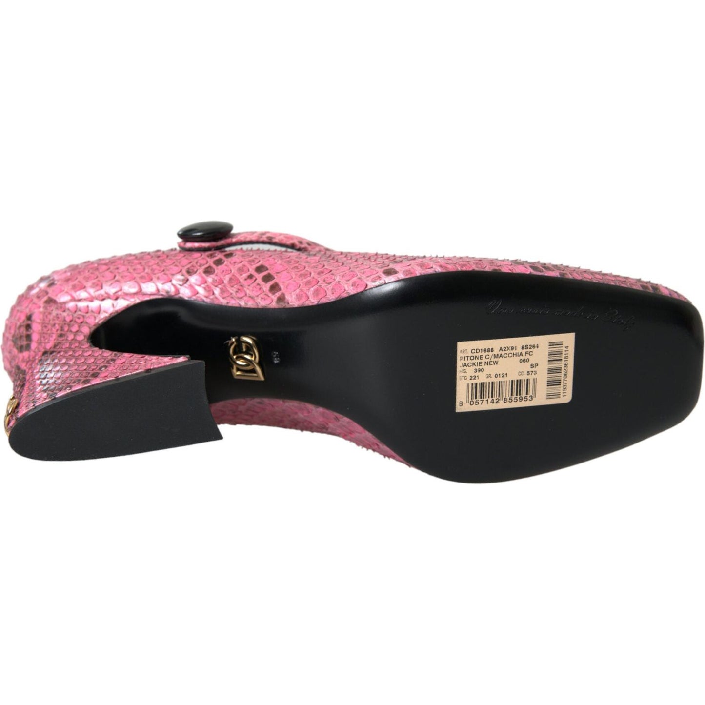Dolce & Gabbana Pink Python Leather Mary Jane Heels Shoes LA10563-39