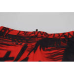 Dsquared² Red Printed High Waist Straight Pants Dsquared² Light Gray