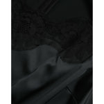 Dolce & Gabbana Black Polyester Lace Trim Sheath Midi Dress DR281190-50