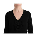 MARGHI LO' Black Wool Long Sleeve Shift Dress TUI10026-2