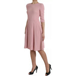 Dolce & Gabbana Pink A-line Flare Viscose Short Sleeves Dress DR281183-42