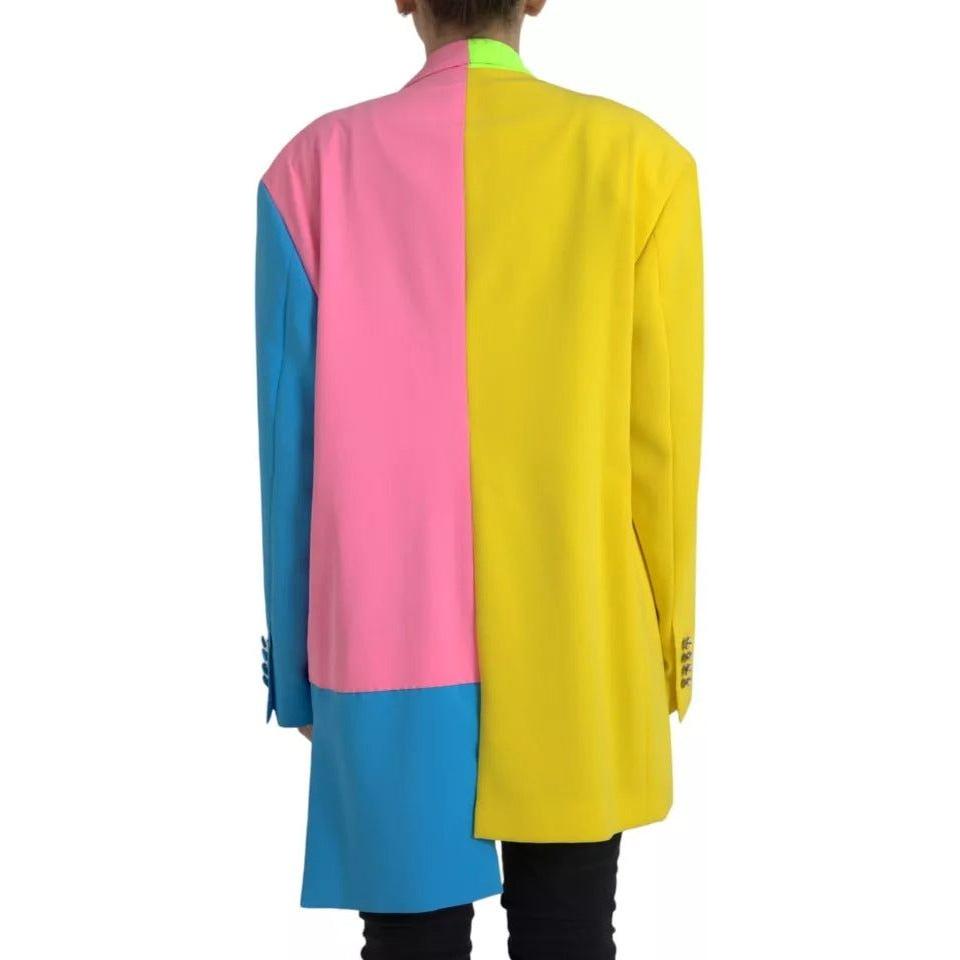 Dolce & Gabbana Multicolor Patchwork Peak Lapel Coat Jacket JKT4052-40