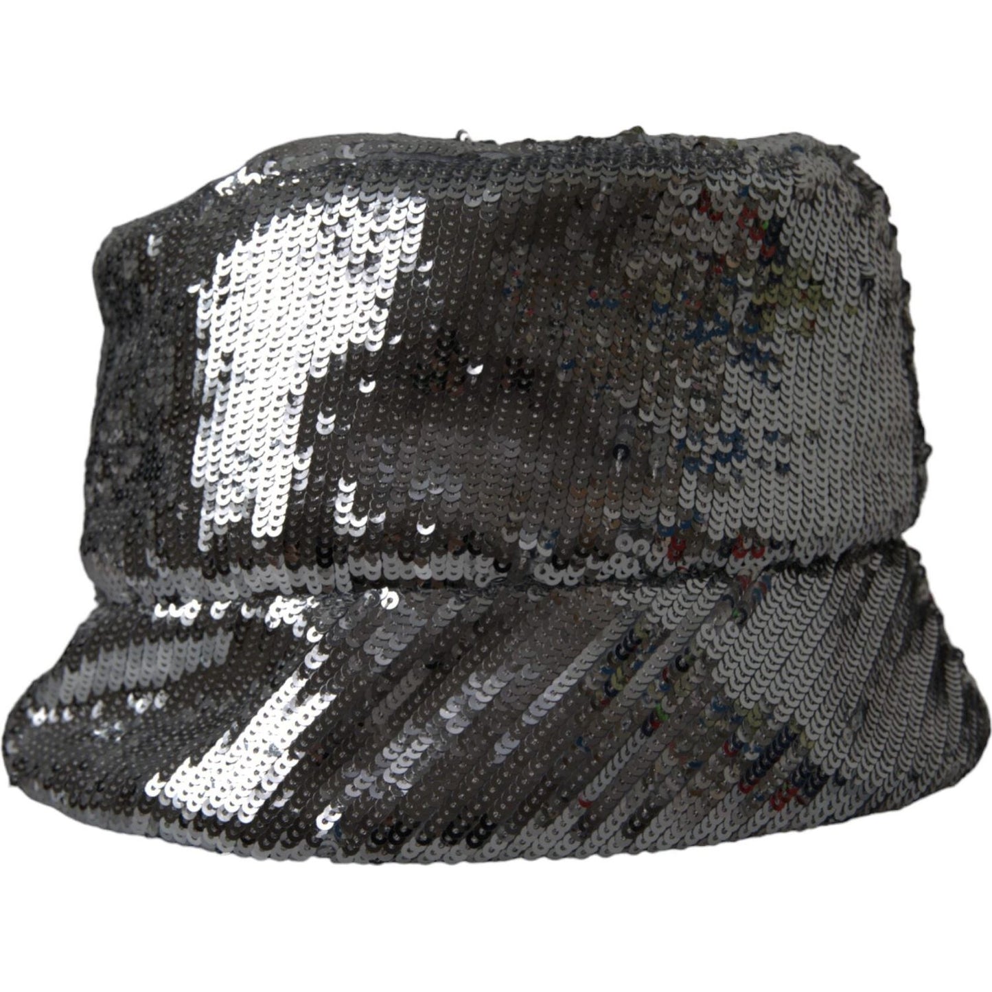 Dolce & Gabbana Silver Sequined Nylon Bucket Hat Men HAT9526-60