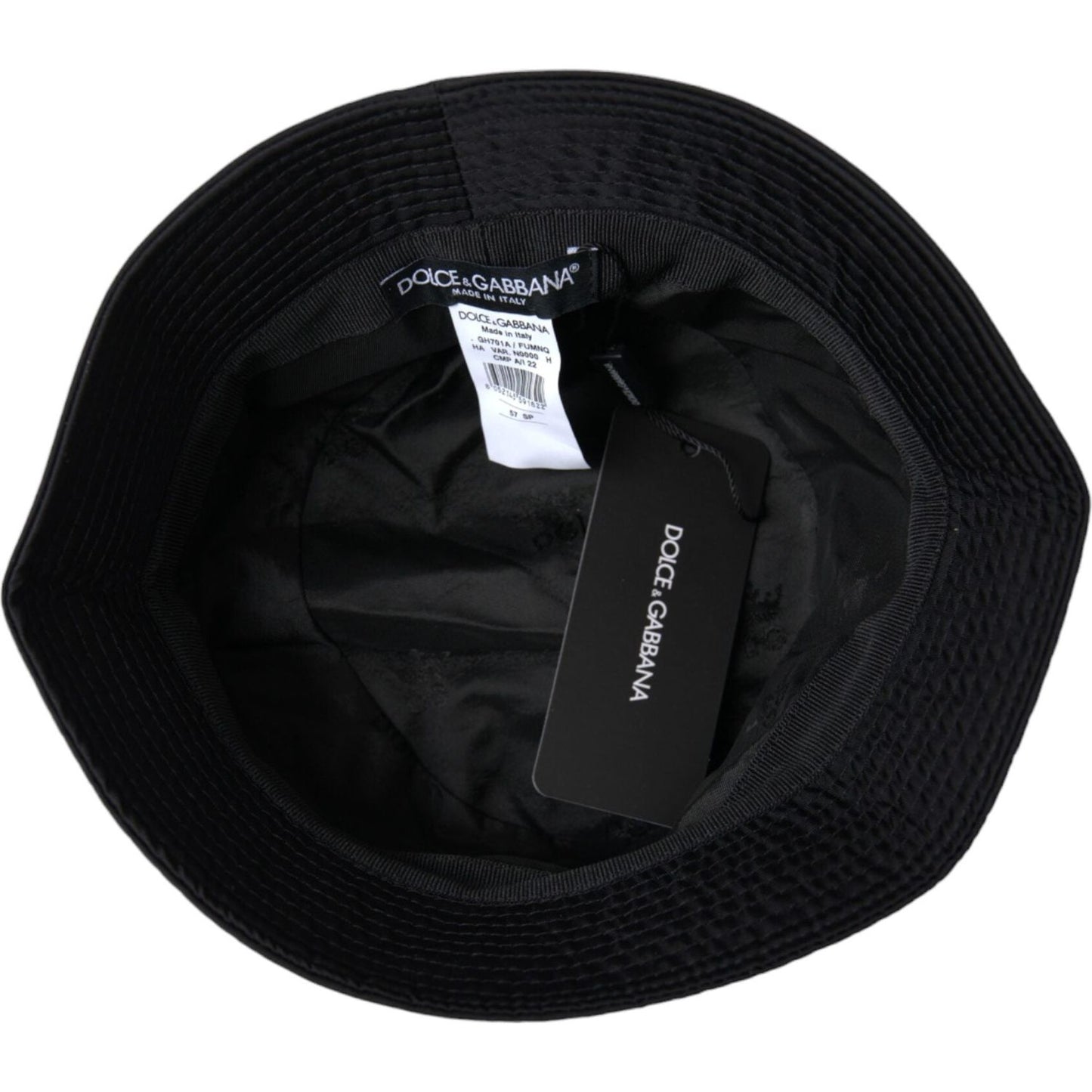 Dolce & Gabbana Black Wide Brim Cap Bucket Hat Men HAT9539-57