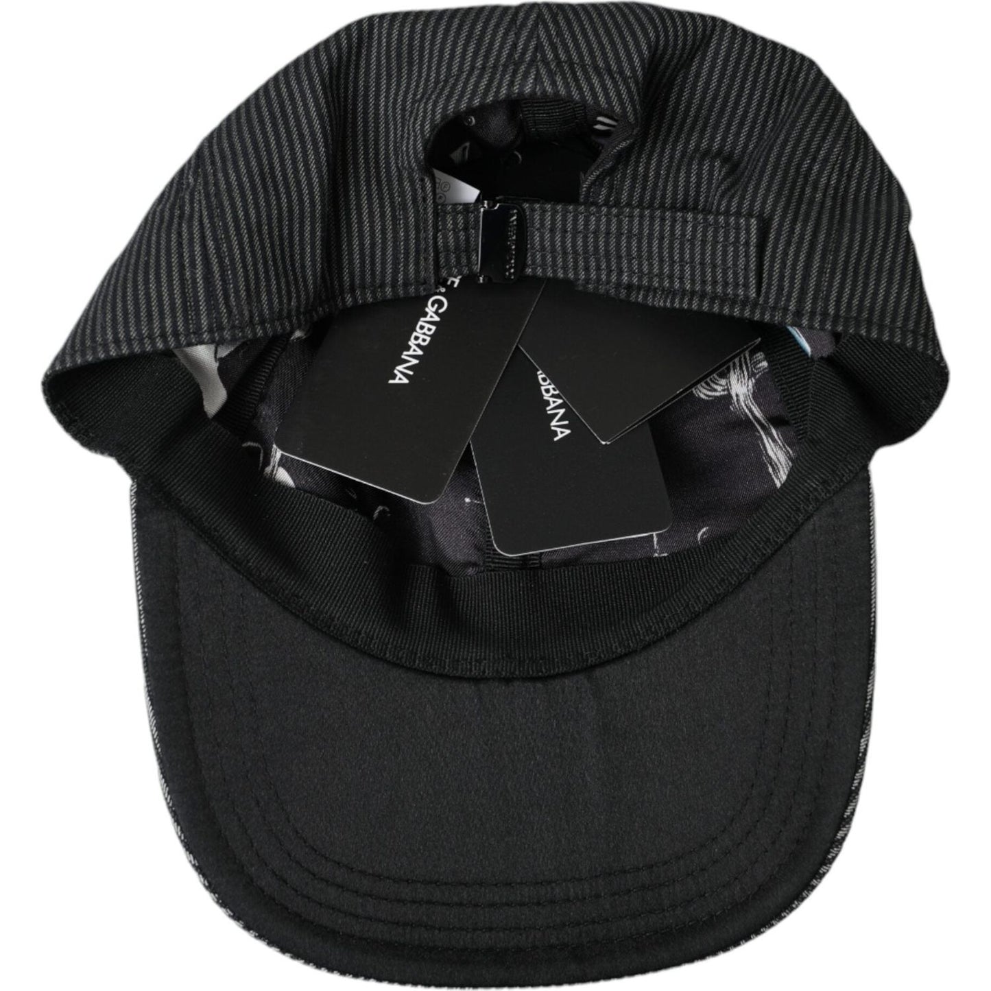 Dolce & Gabbana Black Cotton Embellished Baseball Hat Men HAT9585-57